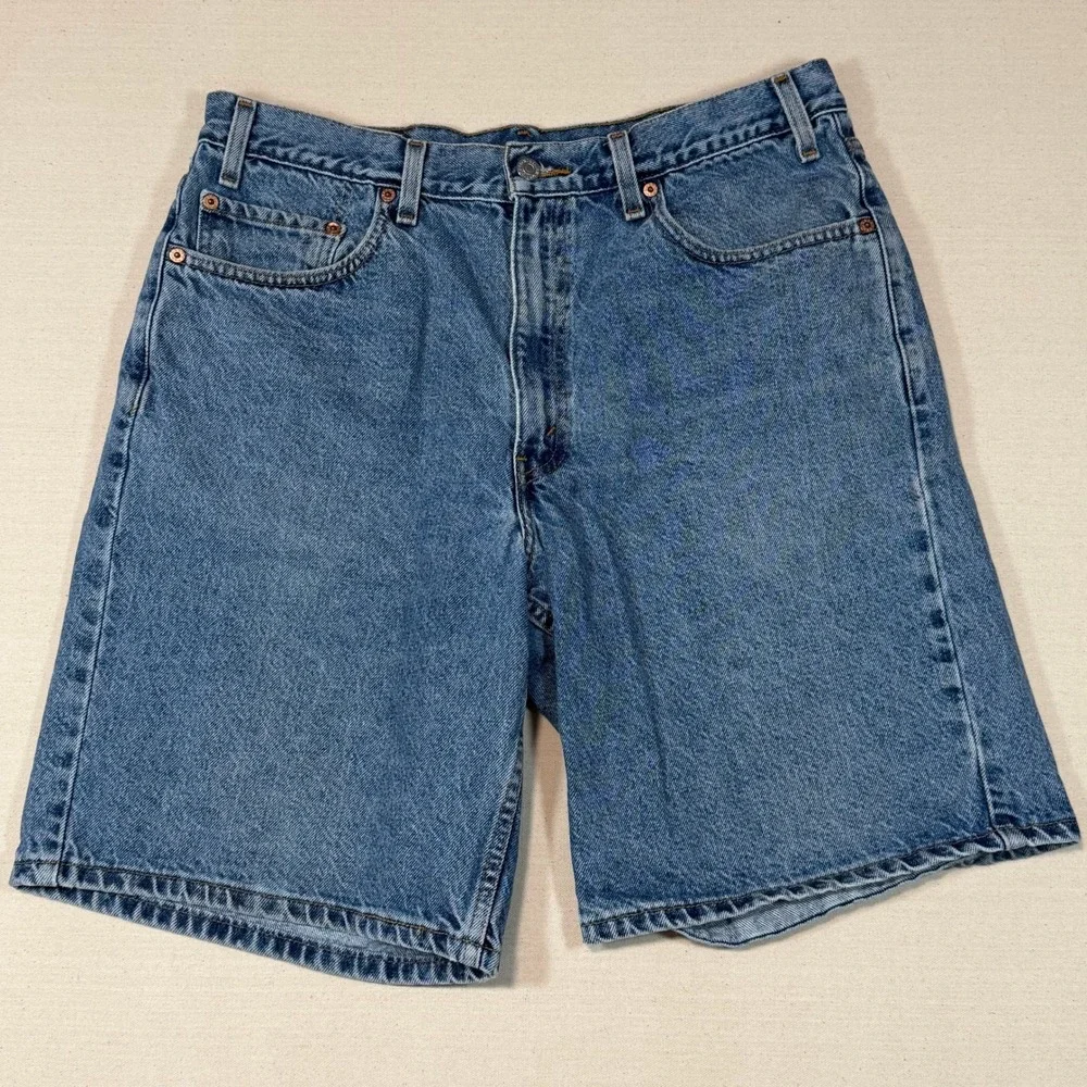 Vintage Levis 550 Relaxed Fit Denim Shorts Mens 34 Medium Wash Cotton Y2K Jorts